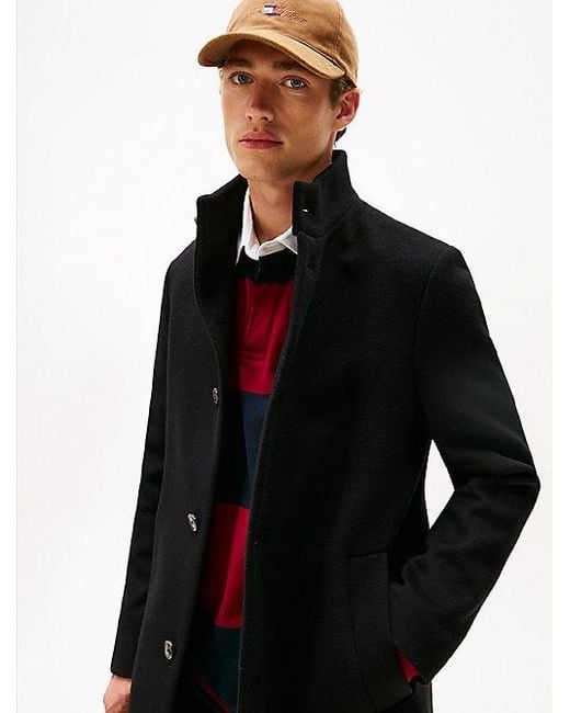 Abrigo Smart Casual En Mezcla De Lana Tommy Hilfiger de hombre de color Blue