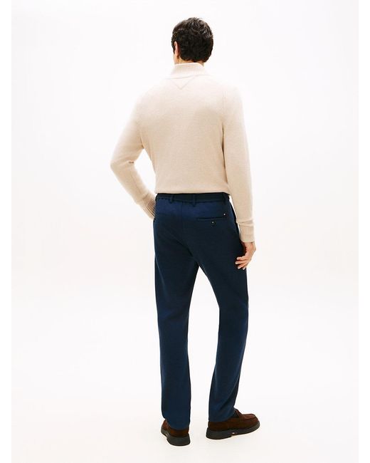 Tommy Hilfiger Blue Harlem Interlock Knit Pique Tapered Leg Trousers for men