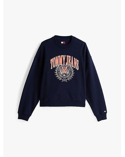 Tommy Hilfiger Blue Boxy Fit Sweatshirt Mit Logo