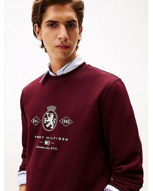 Tommy Hilfiger Graphic Sweatshirt Met Varsity-Embleem in het Red voor heren