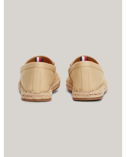 Tommy Hilfiger Natural Flat Canvas Flag Embroidery Espadrilles