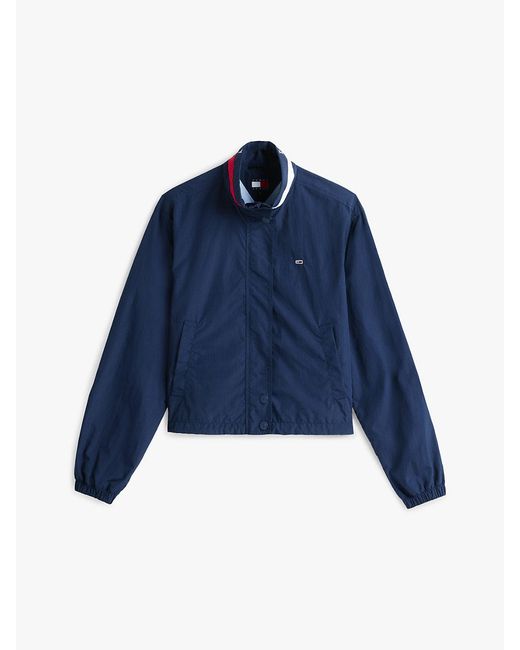 Tommy Hilfiger Blue Lightweight Varsity Windbreaker Jacket With Logo Detail