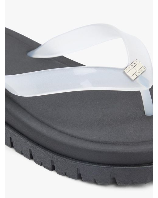 Tommy Hilfiger White Jelly Cleat Wedge Flip-Flops