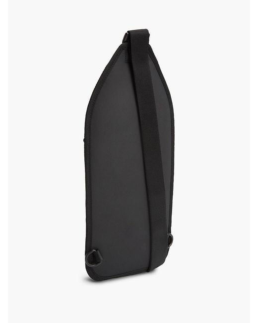 Tommy Hilfiger Black Metal Logo Sling Backpack for men