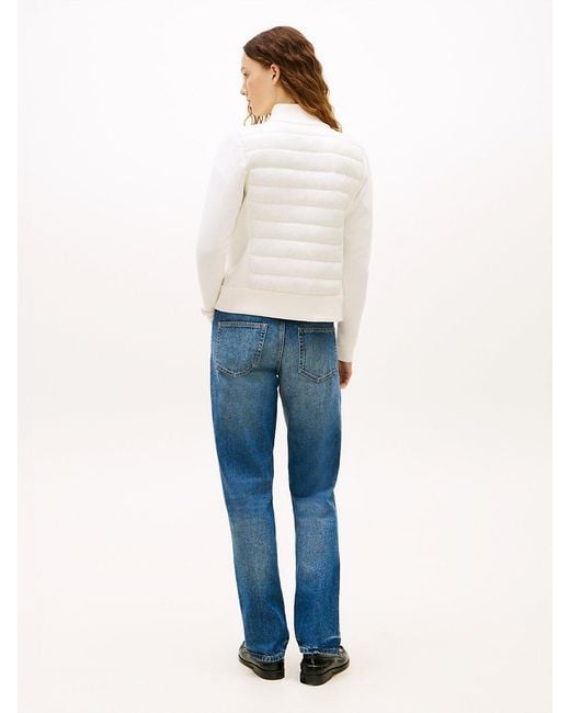 Tommy Hilfiger Natural Lightweight Mixed Knit Padded Jacket