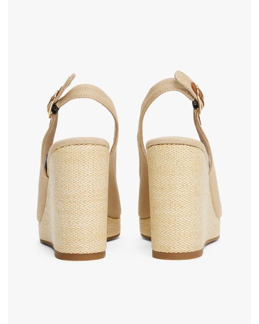 Sandali Espadrillas Con Plateau E Cinturino di Tommy Hilfiger in Natural