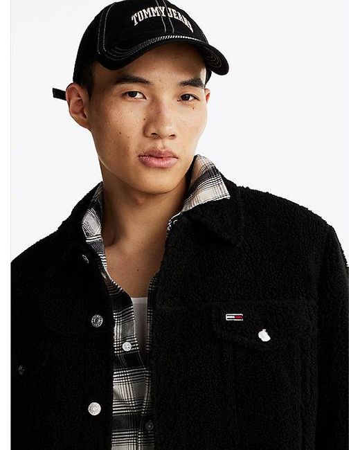 Tommy Hilfiger Relaxed Truckerjack Van Teddy Fleece in het Black voor heren