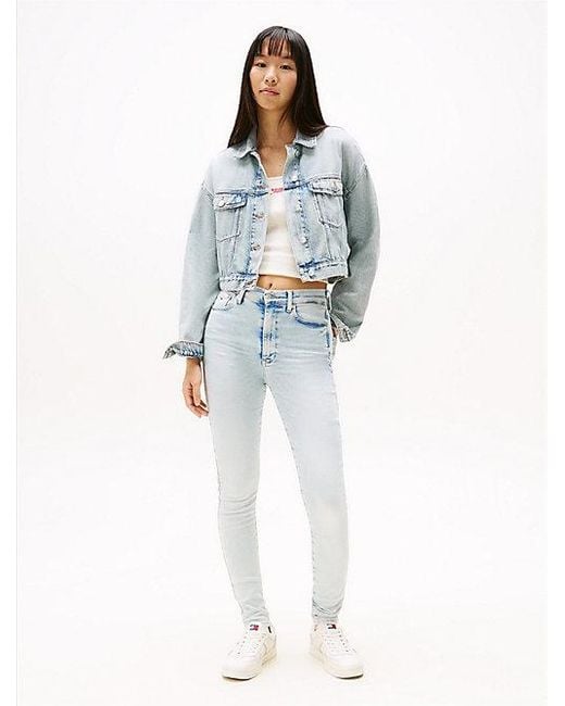 Tommy Hilfiger Sylvia Skinny Jeans Met Hoge Taille in het Blue