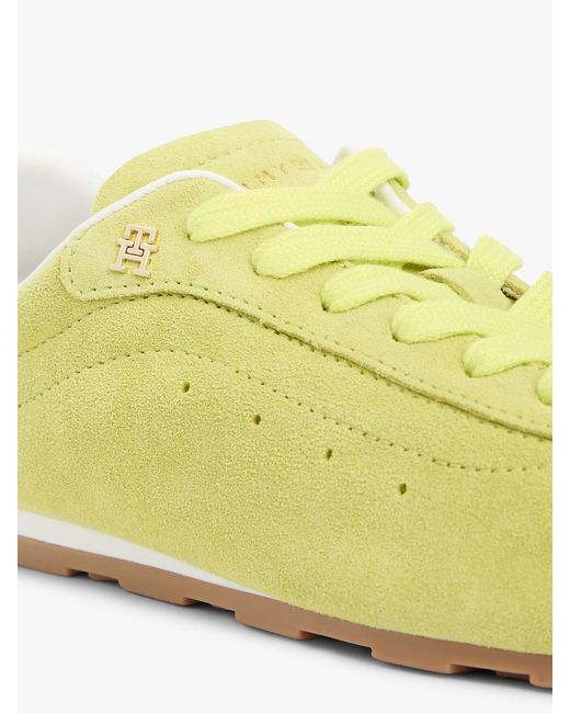 Tommy Hilfiger Yellow Th Monogram Suede Low Profile Trainers
