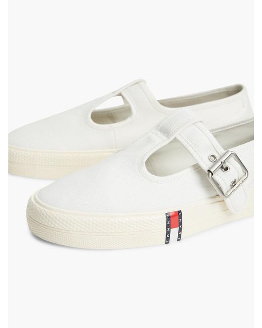 Tommy Hilfiger White Archive Mary Jane Buckle Trainers