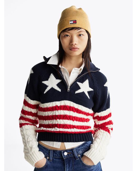 Berretto Heritage A Coste Con Logo di Tommy Hilfiger in Natural