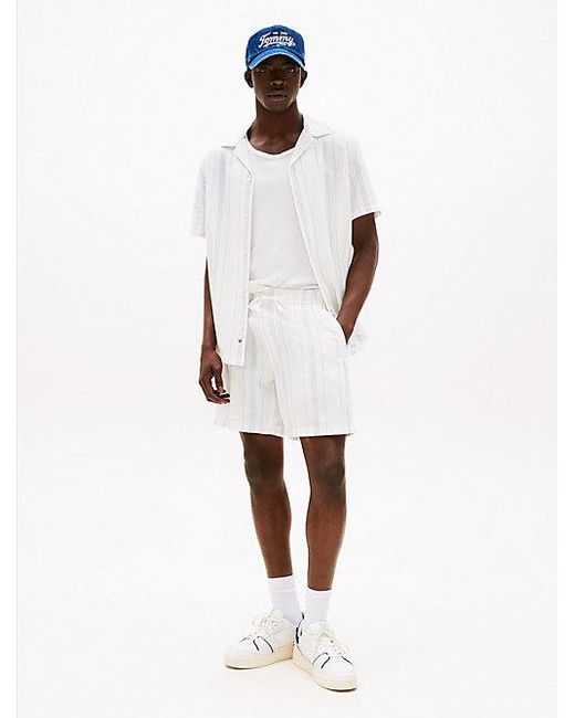 Tommy Hilfiger Regular Fit Short Met Strepen in het White voor heren