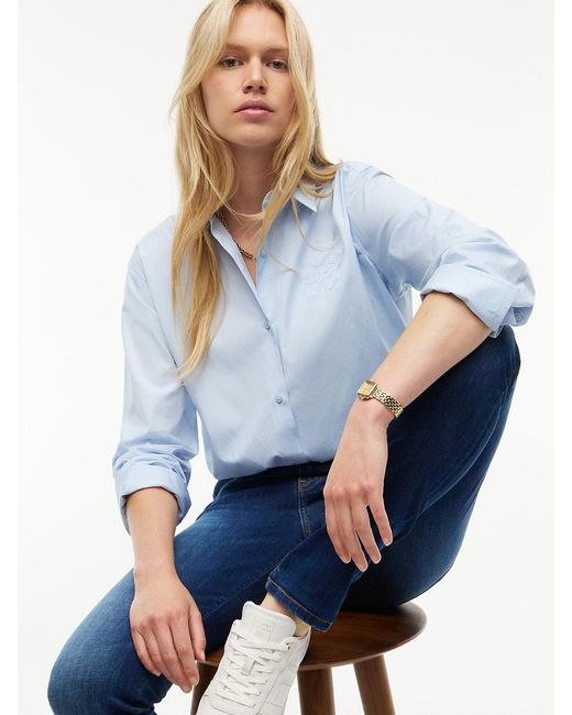 Tommy Hilfiger Blue Como Mid Rise Skinny Faded Jeans
