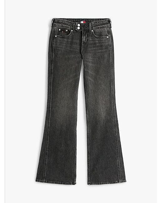 Tommy Hilfiger Low Rise Zwarte Bootcut Jeans Met Fading in het Black