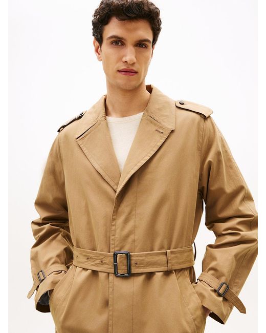Tommy Hilfiger Metallic Smart Casual Crinkle Relaxed Trench Coat for men
