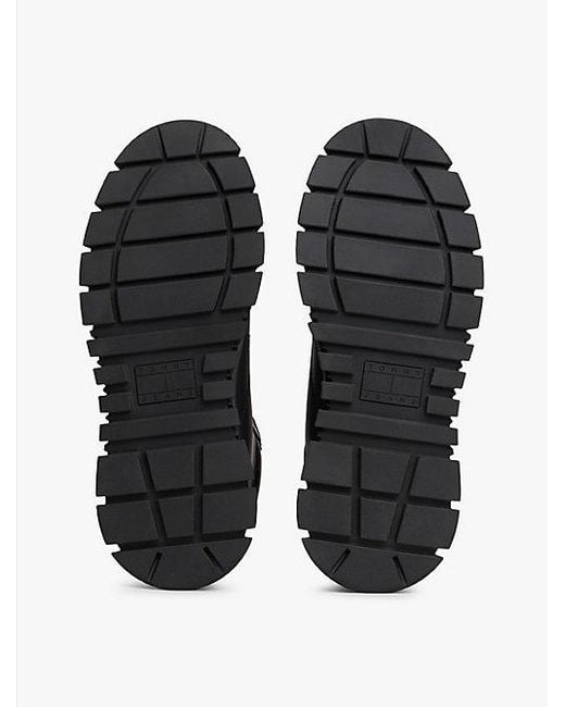 Tommy Hilfiger Black High-Top Plateau-Sneaker Mit Leder
