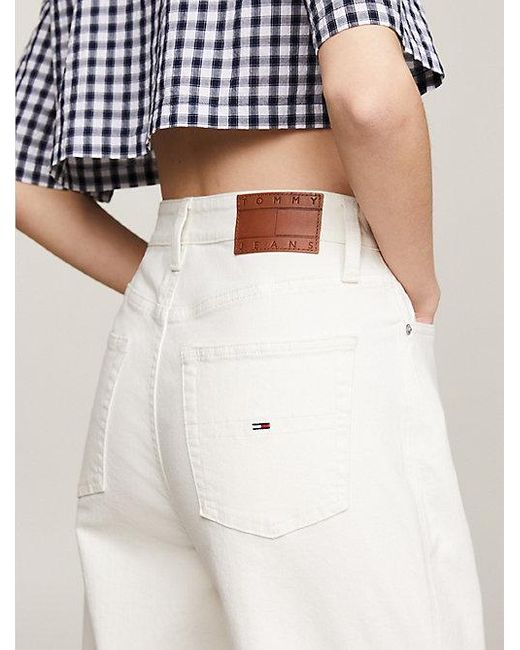 Vaqueros de pernera ancha con talle alto Tommy Hilfiger de color White