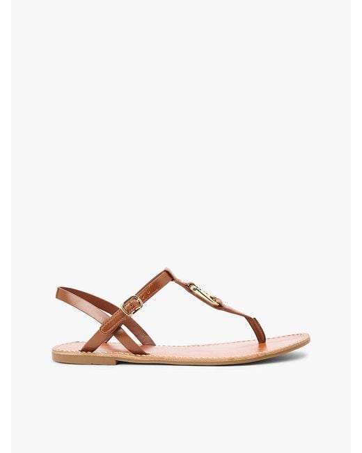 Tommy Hilfiger Multicolor Leather Th Monogram Strap Sandals