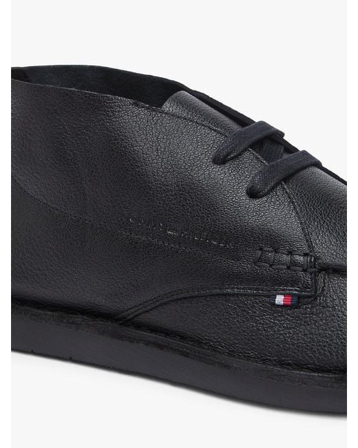 Bottes Chukka En Cuir À Surpiqûres Et Lacets Tommy Hilfiger pour homme en coloris Blue