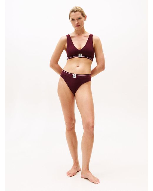 Slip A Coste Con Stemma Th di Tommy Hilfiger in Blue
