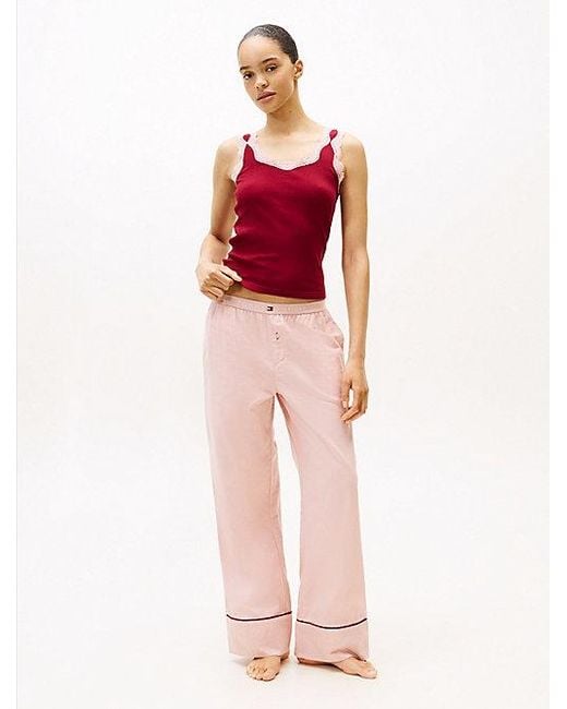 Tommy Hilfiger Red Essential Pyjamahose Aus Fischgrät-Flanell