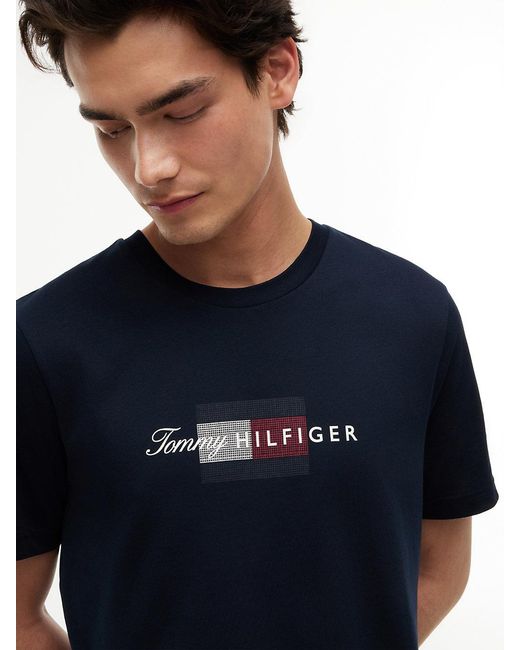 Tommy Hilfiger Blue Flag Graphic Jersey T-Shirt for men