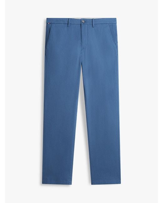 Tommy Hilfiger Blue Denton Micro Print Straight Leg Chinos for men