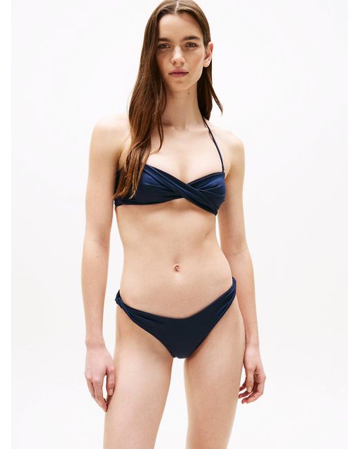 Tommy Hilfiger Black Twist Detail Cheeky Bikini Bottoms