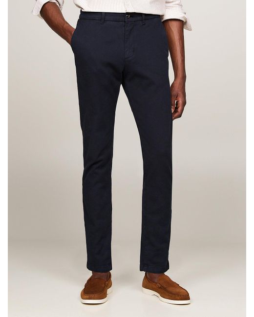 Tommy Hilfiger Blue Bleecker Slim Fit Garment Dyed Chinos for men