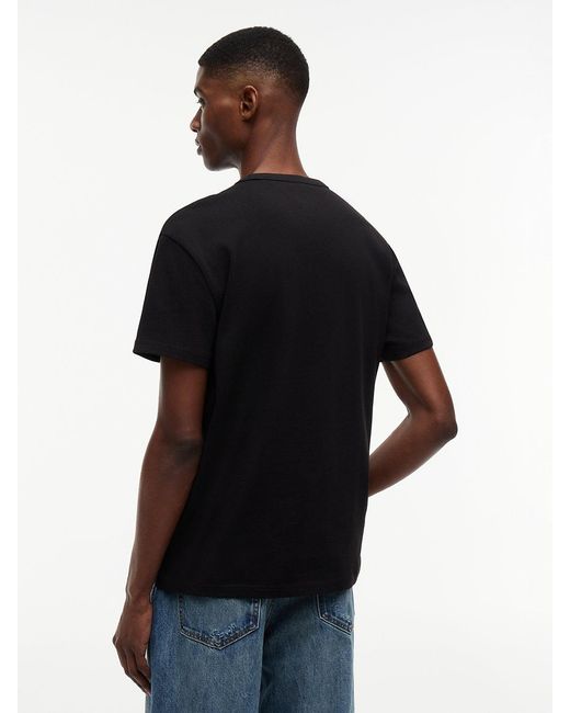 Tommy Hilfiger Black Short Sleeve Solid Cotton Graphic T-shirts for men