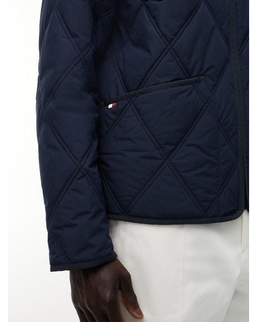 Tommy Hilfiger Blue Diamond Quilted Zip-Thru Jacket for men