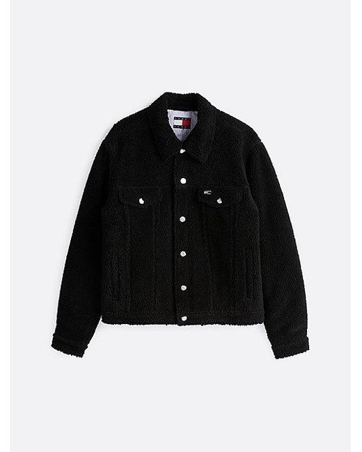 Tommy Hilfiger Relaxed Truckerjack Van Teddy Fleece in het Black voor heren