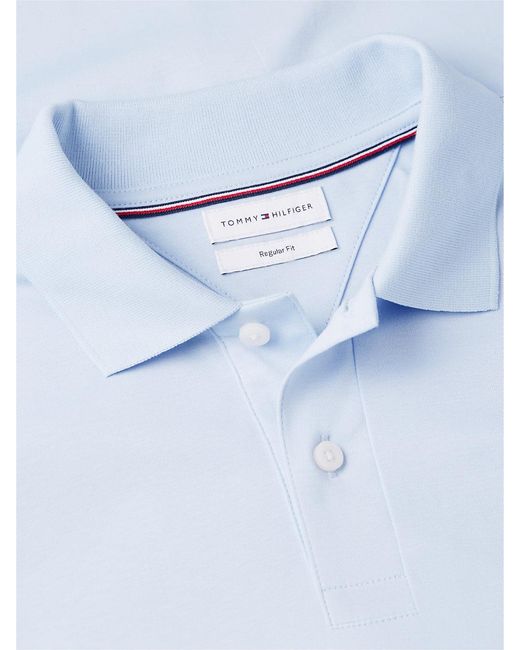 Tommy Hilfiger Blue Liquid Cotton Regular Short Sleeve Polo for men