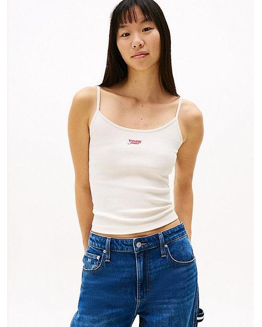 Camiseta De Corte Slim Acanalada Tommy Hilfiger de color Blue