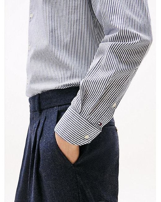 Tommy Hilfiger Smart Casual Slim Fit Oxford-Overhemd in het Gray voor heren