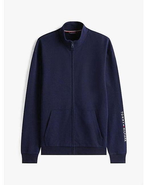 Tommy Hilfiger Original Loungesweatshirt Met Rits En Logo in het Blue voor heren