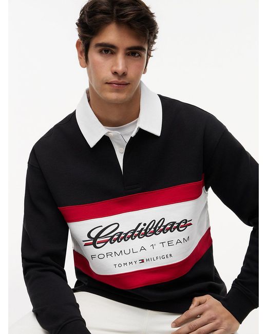 Tommy Hilfiger Red Th X Cadillac Formula 1® Team Logo Rugby Shirt for men