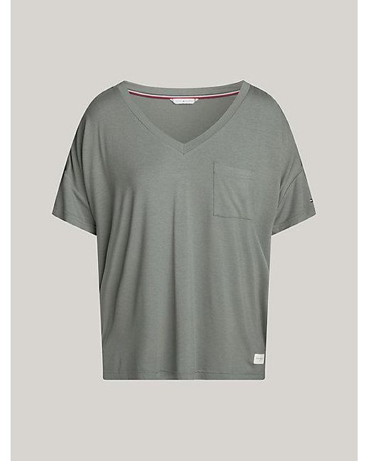 Tommy Hilfiger Th Established Lounge-t-shirt Met V-hals in het Gray