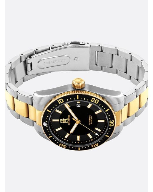 Tommy Hilfiger Metallic Two-tone Gold-plated Th Monogram Watch for men