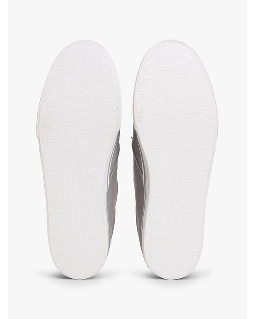 Tommy Hilfiger White Canvas Slip-On Trainers for men