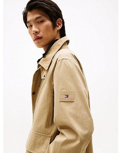 Tommy Hilfiger Wasserabweisende Jacke Mit Cord-Kragen in Natural für Herren