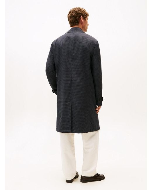 Trench Imbottito Con Micromotivo Pied De Poule di Tommy Hilfiger in Blue da Uomo