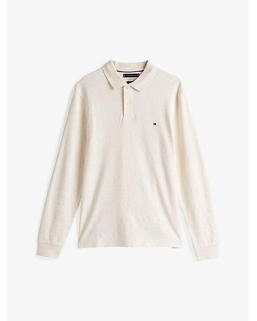 Tommy Hilfiger Regular Fit Polo Met Lange Mouwen in het White voor heren