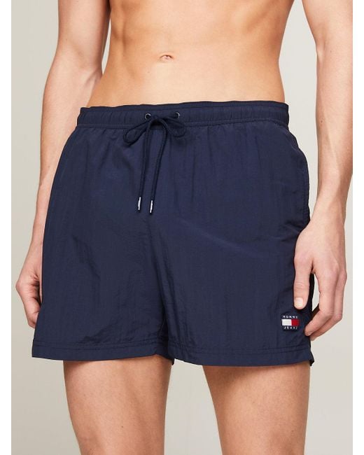 Tommy Hilfiger Blue Heritage Mid Length Crinkle Swim Shorts for men