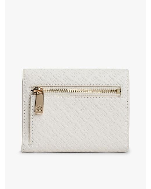 Tommy Hilfiger White Hilfiger Icon Debossed Trifold Wallet