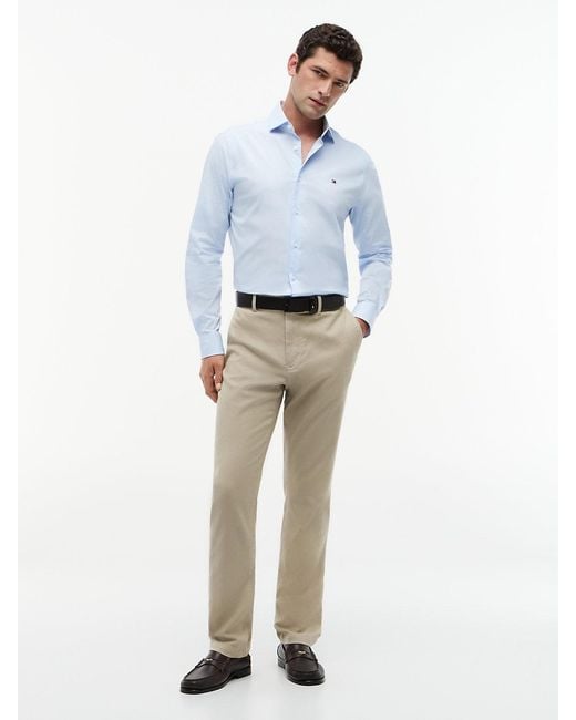 Tommy Hilfiger Natural Denton Slim Straight Open Structured Chinos for men