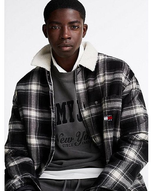 Tommy Hilfiger Relaxed Fit Overshirt Met Sherpakraag in het Gray voor heren