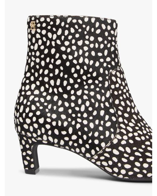 Tommy Hilfiger White Snow Leopard Print Ankle Boots