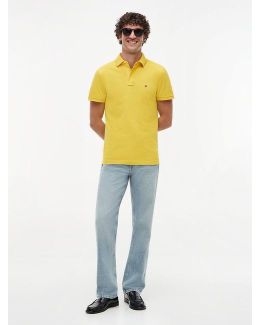 Tommy Hilfiger Yellow 1985 Slim Fit Pique Polo Shirt for men