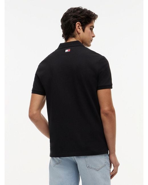Tommy Hilfiger Black Th X Cadillac Formula 1® Team Logo Polo Shirt for men